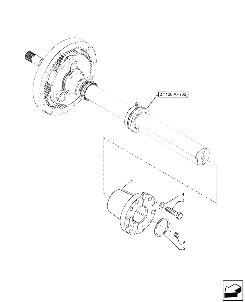 Схема запчастей Case IH MAXXUM 150 - (27.120.AR[02]) - VAR - 758433, 758434, 758539 - FINAL DRIVE, WHEEL HUB (27) - REAR AXLE SYSTEM