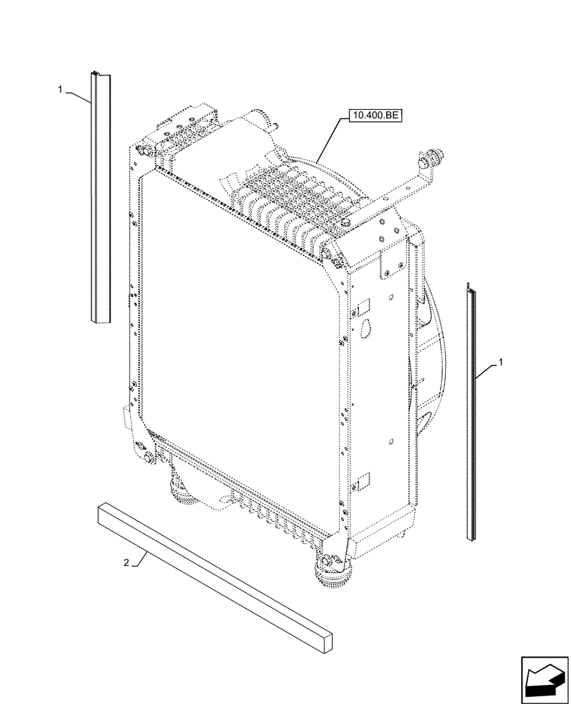 Схема запчастей Case IH MAXXUM 115 - (10.400.BF[09]) - VAR - 396247, 758442, 758549 - RADIATOR, GASKET (10) - ENGINE