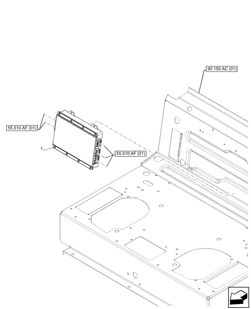 Схема запчастей Case IH MAXXUM 150 - (55.024.AE[10]) - VAR - 758498 - TRANSMISSION, ELECTRONIC CONTROLS, MODULE (55) - ELECTRICAL SYSTEMS