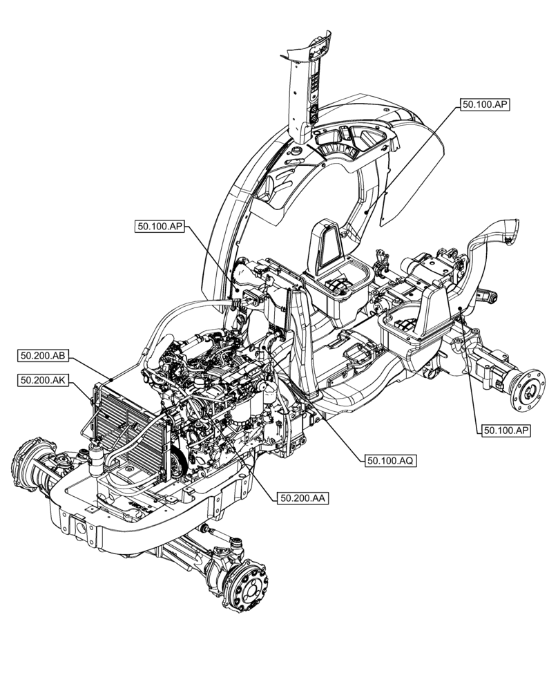 Схема запчастей Case IH FARMALL 120A - (00.000.50) - PICTORIAL INDEX - CAB CLIMATE CONTROL (00) - GENERAL & PICTORIAL INDEX