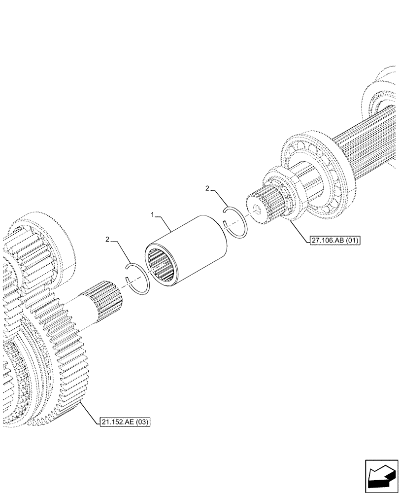 Схема запчастей Case IH MAXXUM 145 - (27.106.AE[01]) - VAR - 392195, 392204, 743764, 743766, 758413, 758415, 758581, 759375, 759377 - CENTRAL REDUCTION GEAR (27) - REAR AXLE SYSTEM