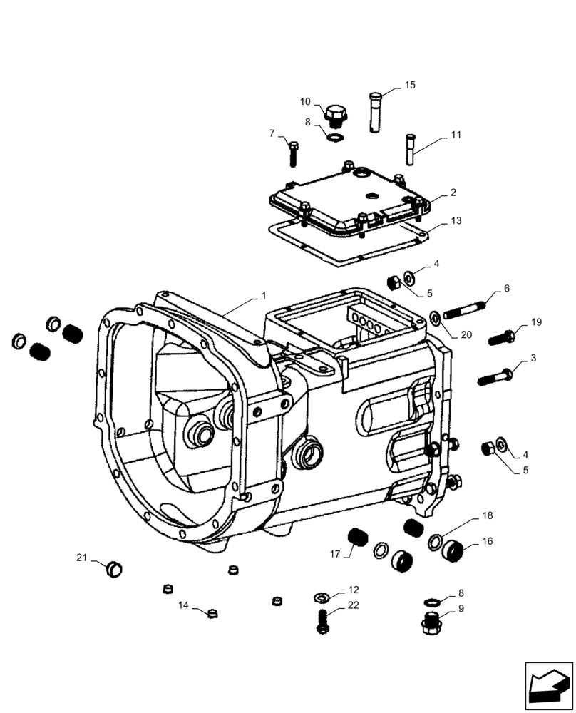 Схема запчастей Case IH FARMALL 75A - (21.112.01) - MASTER CLUTCH HOUSING (21) - TRANSMISSION