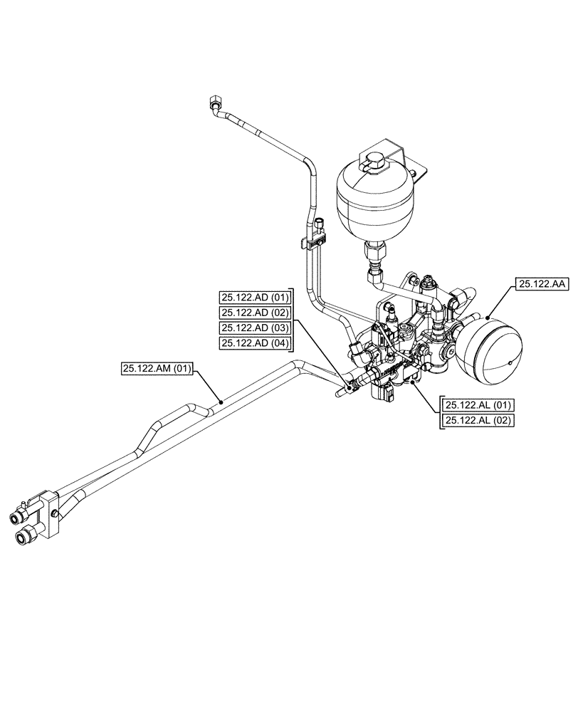 Схема запчастей Case IH MAXXUM 145 - (00.000.25[02]) - PICTORIAL INDEX - FRONT AXLE SYSTEM (00) - GENERAL & PICTORIAL INDEX