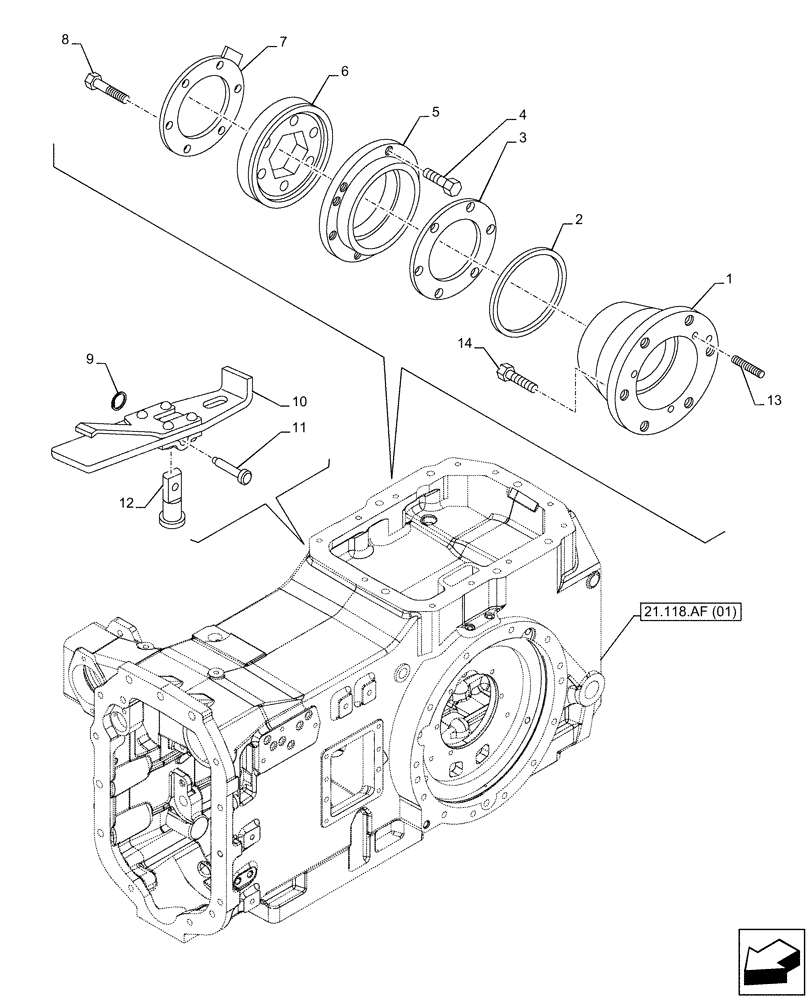 Схема запчастей Case IH MAXXUM 145 - (27.106.AC[04]) - VAR - 392197, 758431, 758433 - DIFFERENTIAL, SUPPORT (27) - REAR AXLE SYSTEM