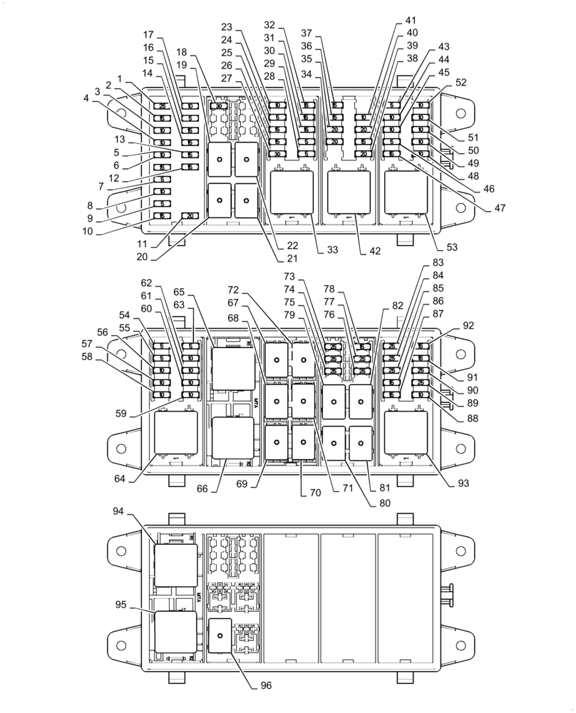 Схема запчастей Case IH STEIGER 580 - (55.510.AF[06]) - CAB MAIN WIRE HARNESS, FUSE AND RELAY, BSN ZFF308000 (55) - ELECTRICAL SYSTEMS