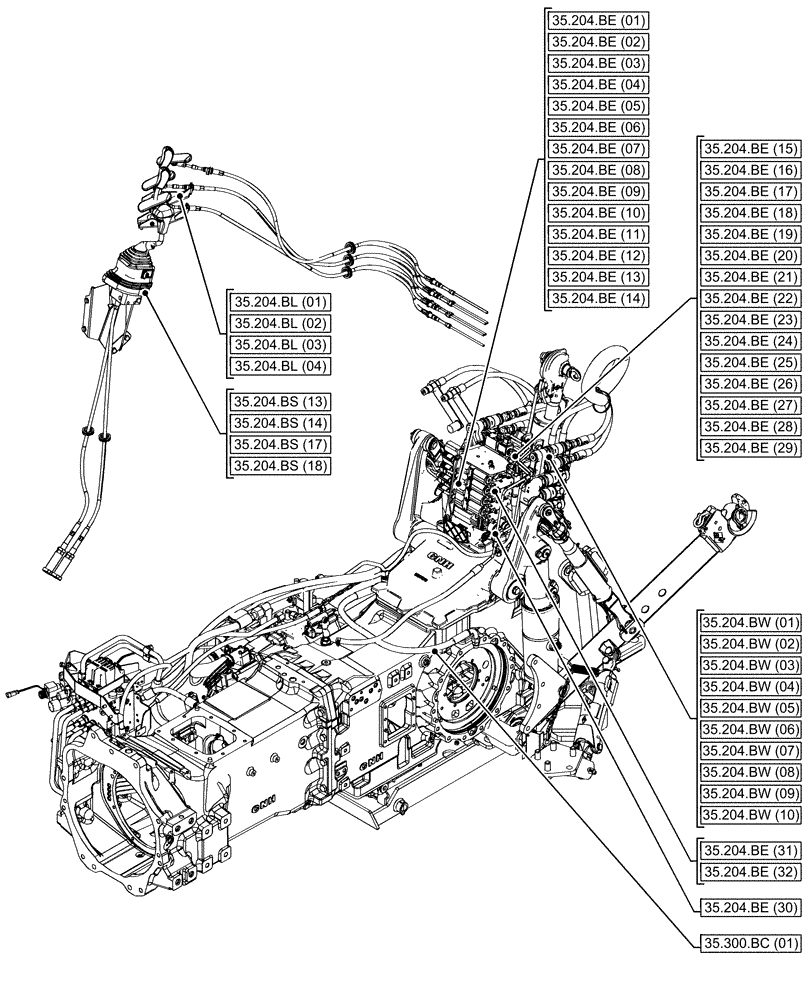 Схема запчастей Case IH MAXXUM 115 - (00.000.35[01]) - PICTORIAL INDEX - HYDRAULIC SYSTEMS (00) - GENERAL & PICTORIAL INDEX
