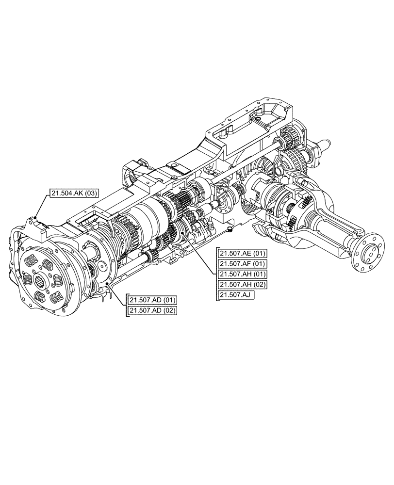 Схема запчастей Case IH MAXXUM 145 - (00.000.21[01]) - PICTORIAL INDEX - TRANSMISSION (00) - GENERAL & PICTORIAL INDEX
