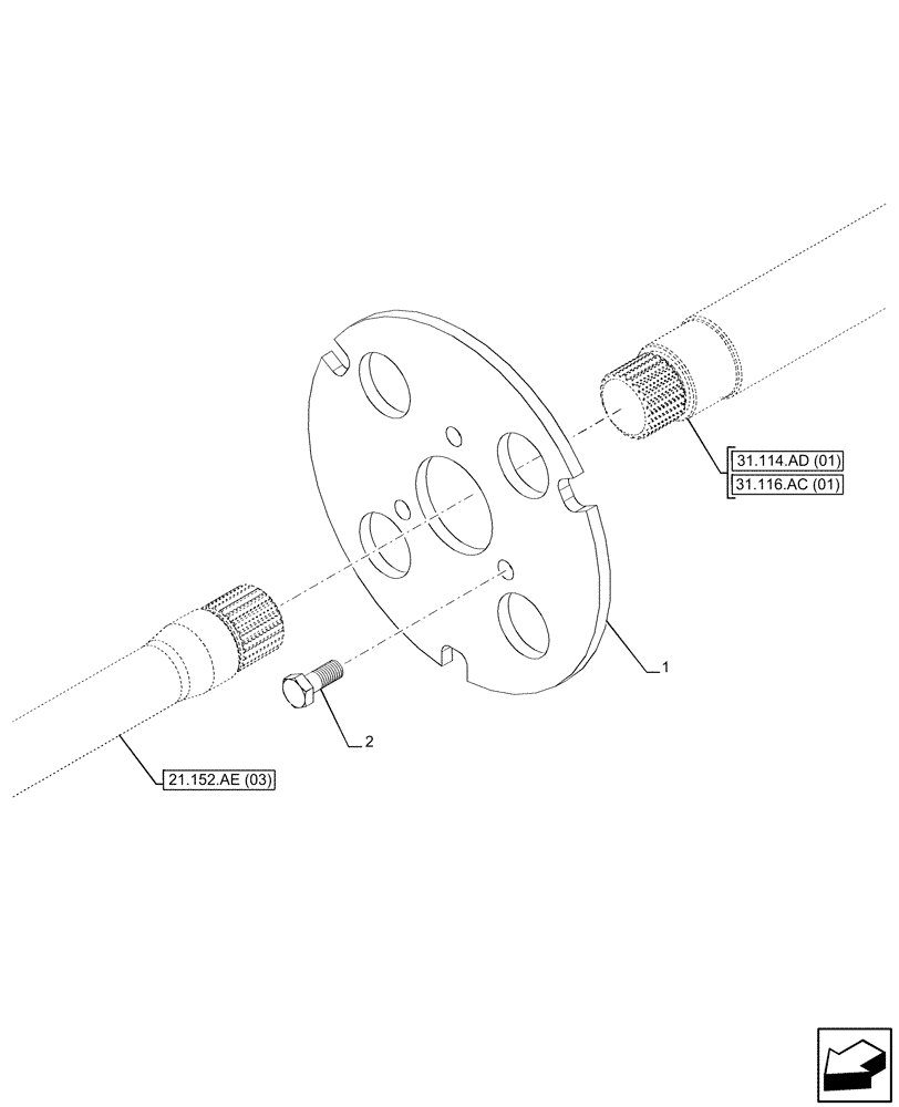 Схема запчастей Case IH MAXXUM 150 - (27.106.AE[02]) - VAR - 392195, 392204, 743764, 743766, 758413, 758414, 758415, 758416, 758549, 758581, 759375, 759377, 759379 - TRANSMISSION, WHEEL DISC (27) - REAR AXLE SYSTEM