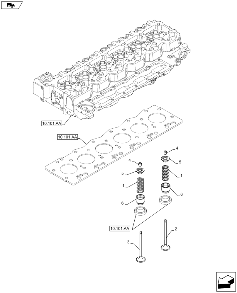 Схема запчастей Case IH F4HFE96872 J101 - (10.101.AM) - VALVE (10) - ENGINE