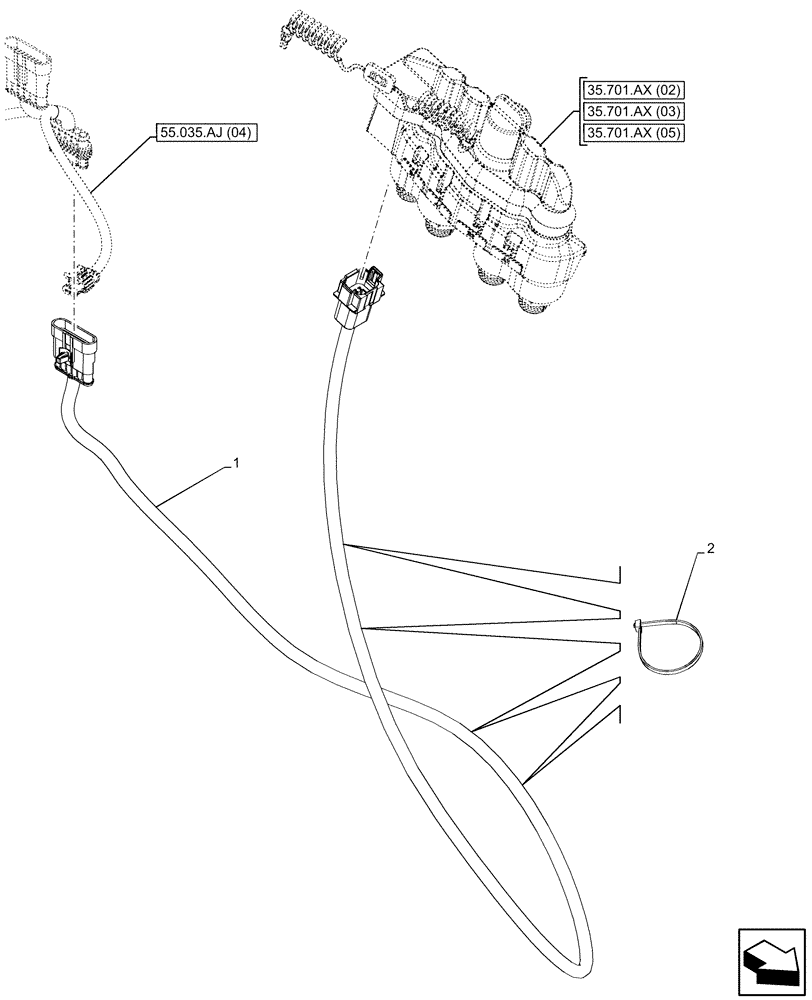 Схема запчастей Case IH MAXXUM 150 - (55.510.BM[06]) - VAR - 758351 - CAB, POWER SOCKET, 12V, FRONT LOADER, NA (55) - ELECTRICAL SYSTEMS