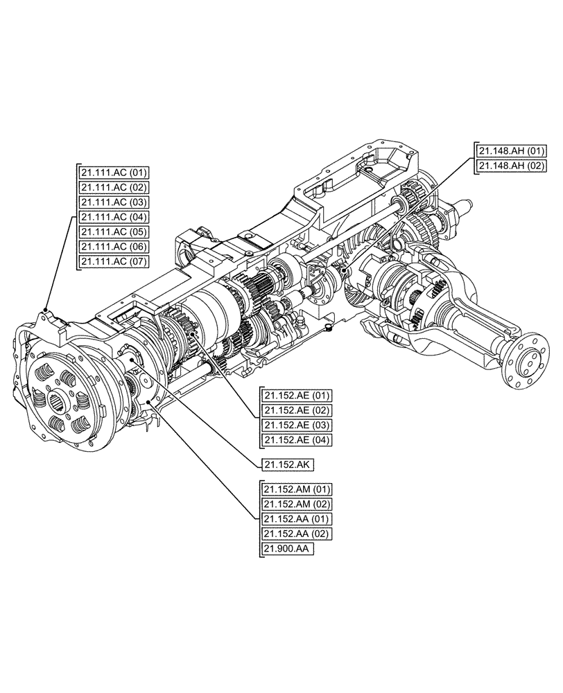 Схема запчастей Case IH MAXXUM 115 - (00.000.21[01]) - PICTORIAL INDEX - TRANSMISSION (00) - GENERAL & PICTORIAL INDEX