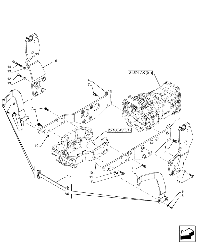 Схема запчастей Case IH MAXXUM 145 - (82.100.AK[03]) - VAR - 758352, 758353, 758354 - FRONT LOADER, SIDE MEMBER, NA (82) - FRONT LOADER & BUCKET