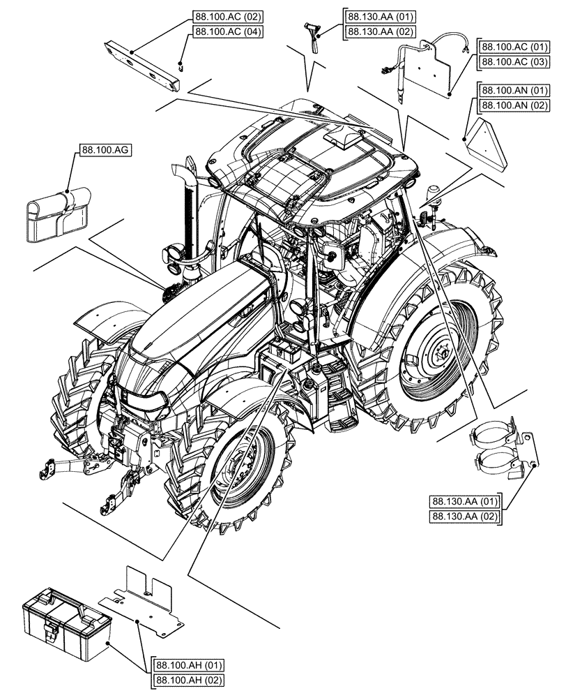 Схема запчастей Case IH MAXXUM 145 - (00.000.88) - PICTORIAL INDEX - ACCESSORIES (00) - GENERAL & PICTORIAL INDEX