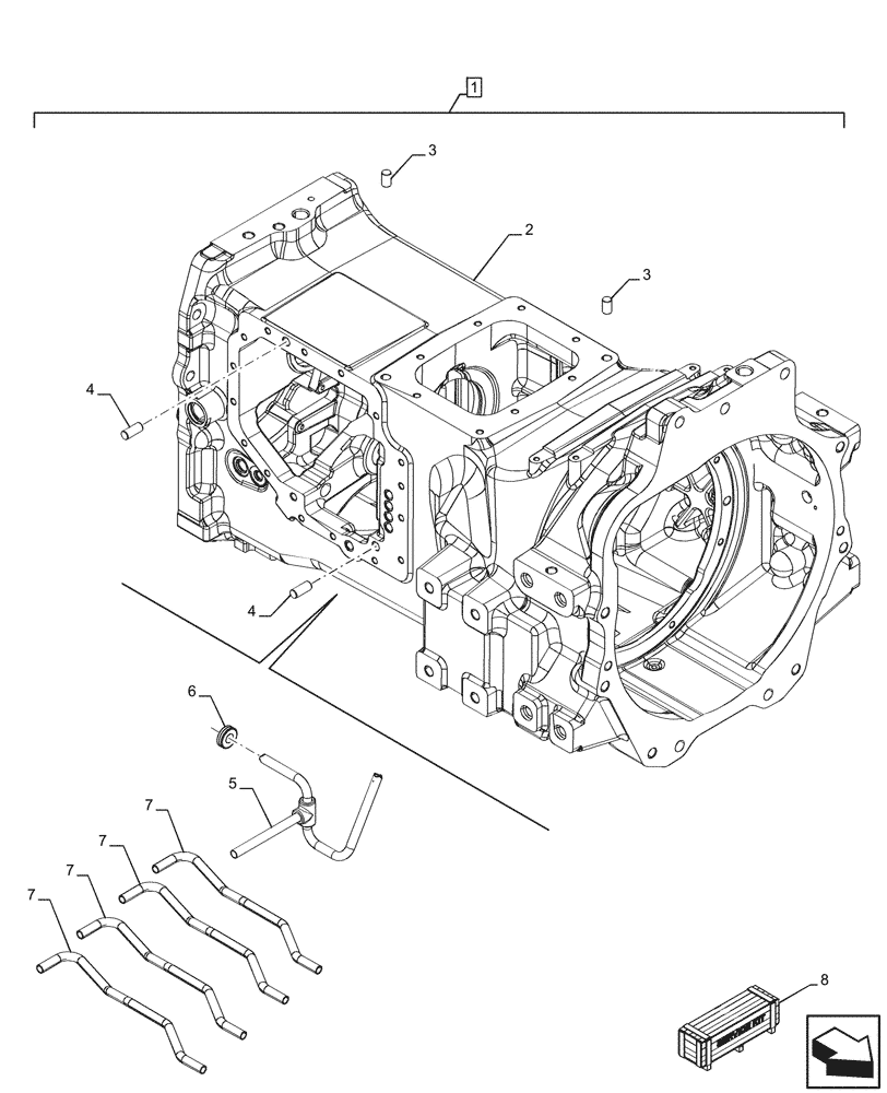 Схема запчастей Case IH MAXXUM 115 - (21.111.AC[01]) - VAR - 392195, 392204, 743764, 743766, 758413, 758414, 758415, 758416, 758581, 759375, 759377, 759379 - TRANSMISSION HOUSING (21) - TRANSMISSION