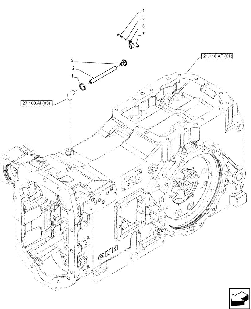 Схема запчастей Case IH MAXXUM 150 - (27.100.AI[03]) - VAR - 392195, 392204, 743764, 743766, 758413, 758414, 758415, 758416, 758581, 759375, 759377, 759379 - REAR AXLE, HOUSING, BREATHER (27) - REAR AXLE SYSTEM