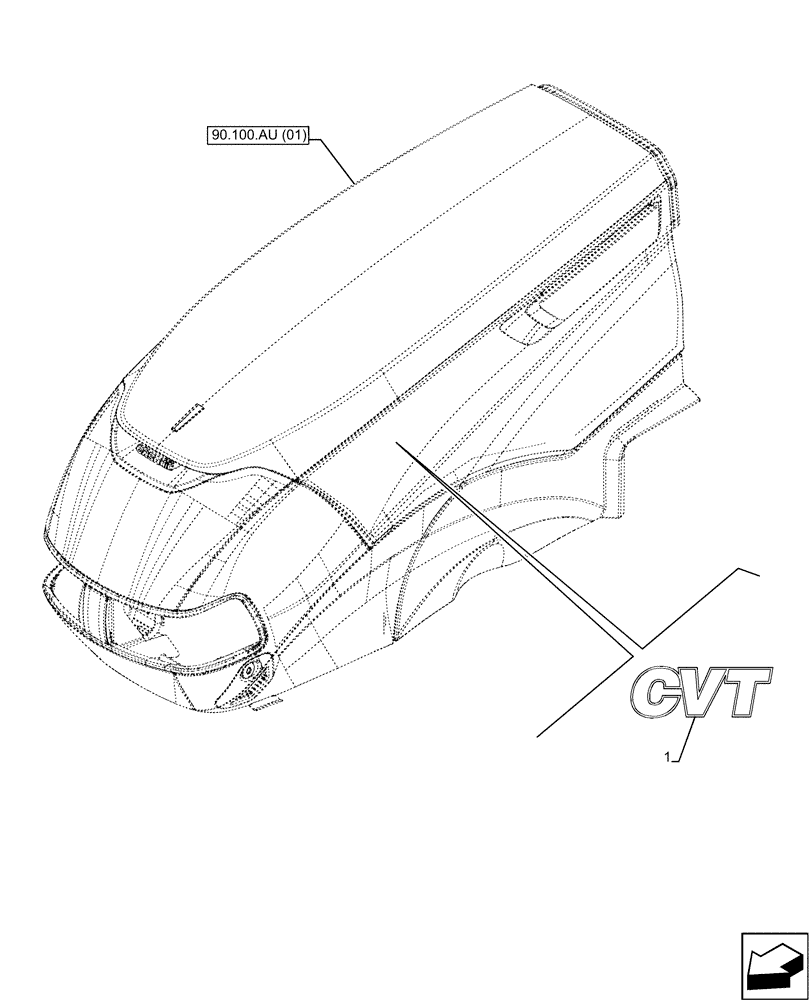 Схема запчастей Case IH MAXXUM 115 - (90.108.AB[01]) - VAR - 392208, 396247, 743726, 744940, 758442, 758549 - MODEL IDENTIFICATION DECAL (90) - PLATFORM, CAB, BODYWORK AND DECALS