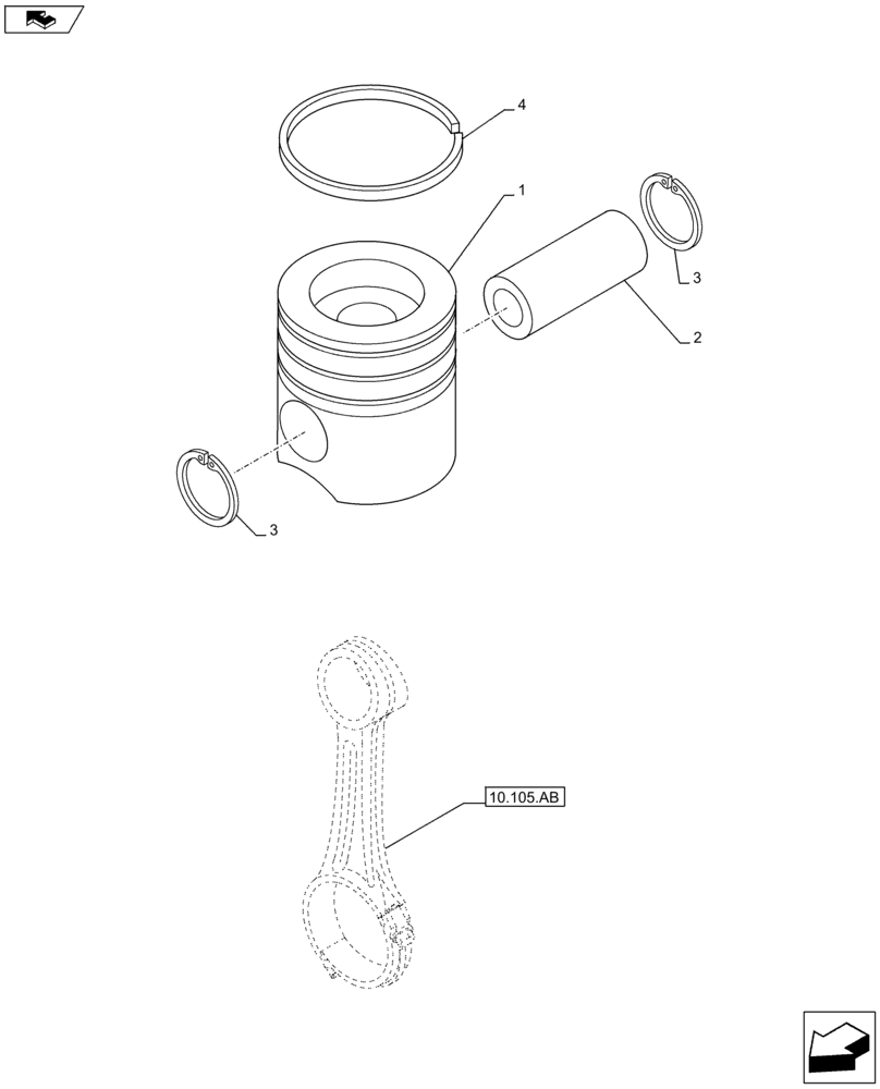 Схема запчастей Case IH F4HFE96872 J101 - (10.105.AG) - PISTON (10) - ENGINE