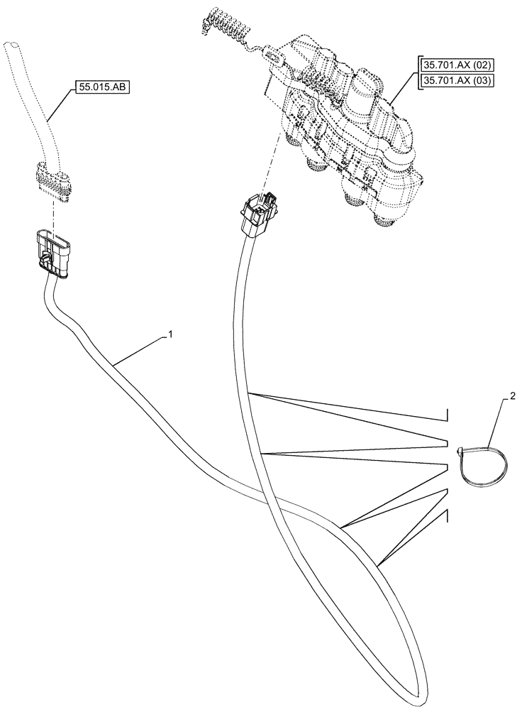 Схема запчастей Case IH MAXXUM 145 - (55.510.BM[05]) - VAR - 758352, 758353, 758354 - CAB, POWER SOCKET, 12V, FRONT LOADER, NA (55) - ELECTRICAL SYSTEMS