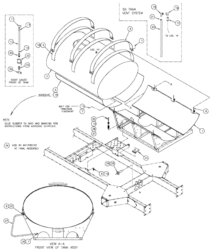 Схема запчастей Case IH 3185 - (09-029) - TANK PACKAGE, ELIPTICAL Liquid Plumbing