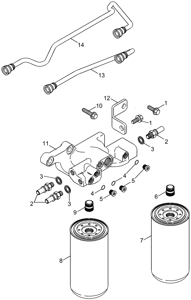 Схема запчастей Case IH CPX620 - (03-04) - FUEL FILTER AND CONNECTIONS - ASN Y6T011701 (02) - FUEL SYSTEM