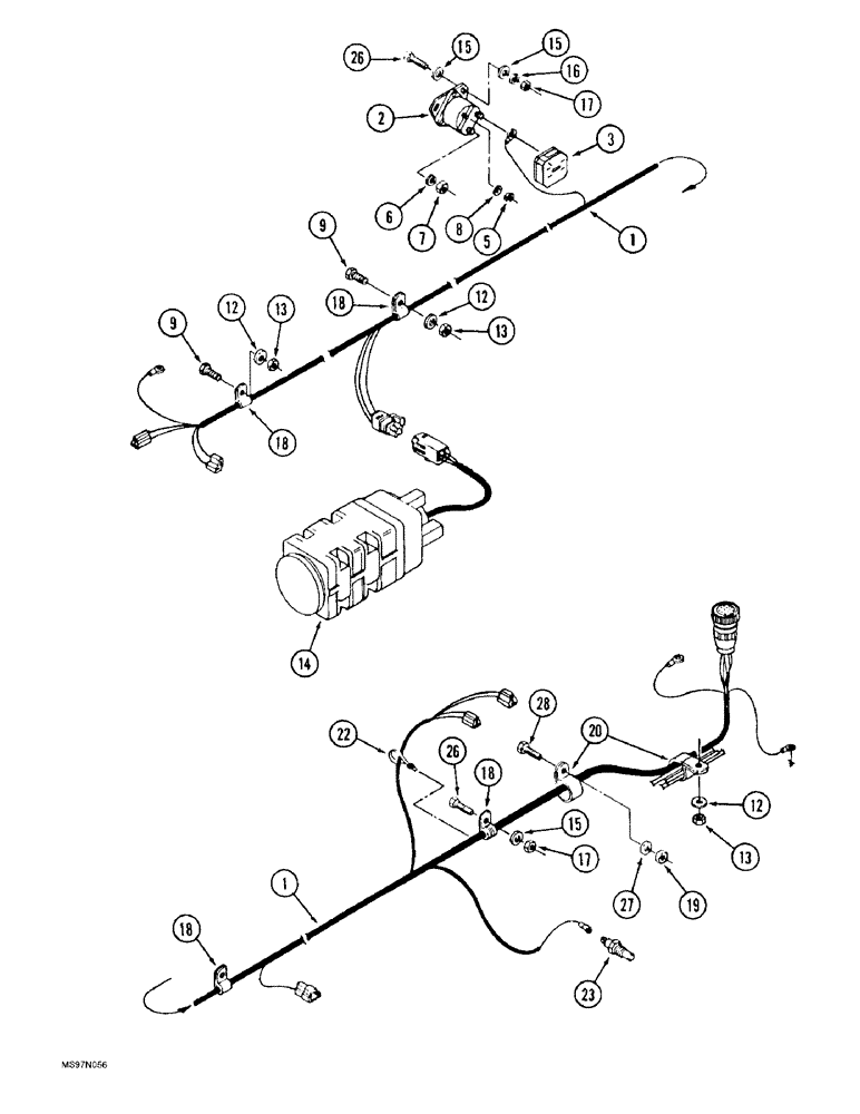 Схема запчастей Case IH 9330 - (4-020) - FRONT FRAME HARNESS (04) - ELECTRICAL SYSTEMS