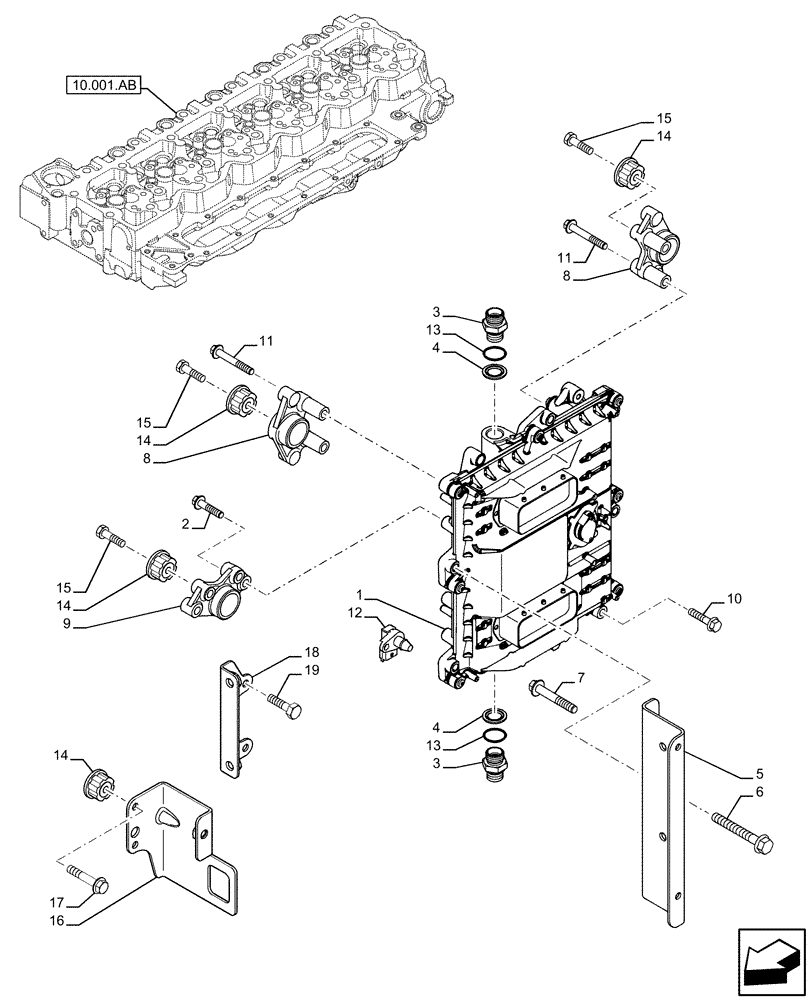 Схема запчастей Case IH F4HFE6137 B003 - (55.015.AA) - CONTROL UNIT, ENGINE (55) - ELECTRICAL SYSTEMS