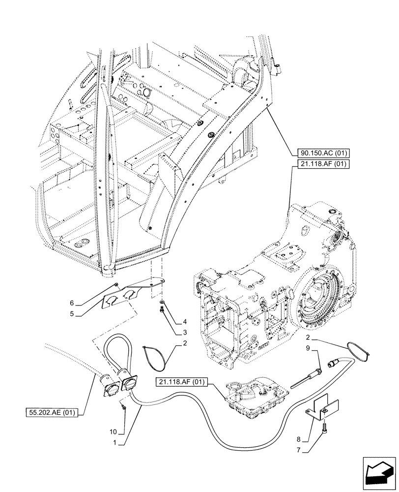 Схема запчастей Case IH PUMA 165 - (21.118.AJ[01]) - VAR - 758007 - TRANSMISSION OIL, HEATER (110V) (21) - TRANSMISSION