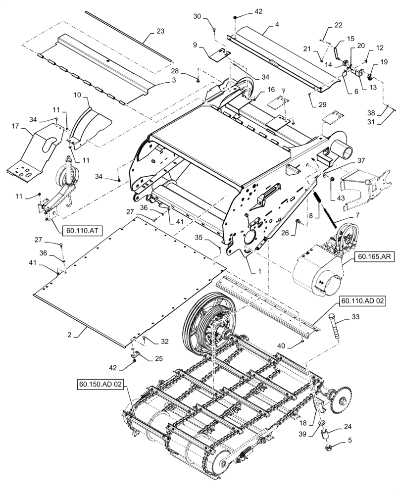 Схема запчастей Case IH 7140 - (60.110.AD[02]) - VAR - 425086, 425087, 425088, 425125, 425126 - FEEDER, STONE TRAP (60) - PRODUCT FEEDING