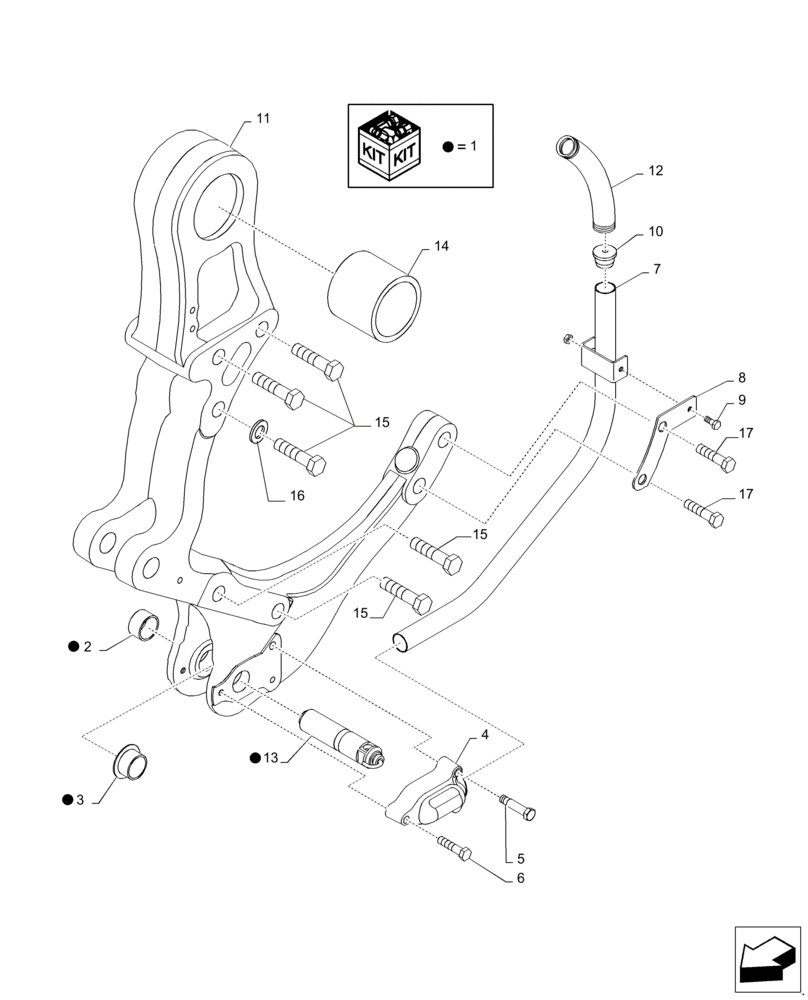 Схема запчастей Case IH MAGNUM 235 - (37.120.AW[03]) - HITCH, DRAFT CONTROL PINS (37) - HITCHES, DRAWBARS & IMPLEMENT COUPLINGS