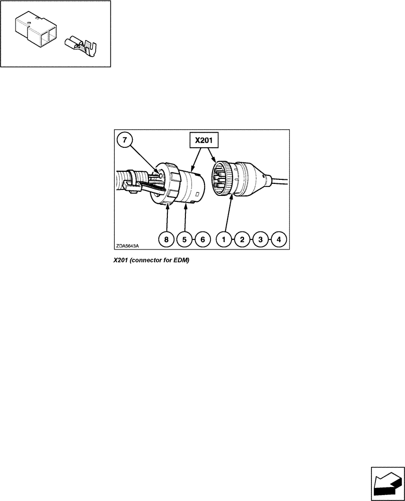 Схема запчастей Case IH LBX421R - (06.62[01]) - CONNECTORS: X201 (06) - ELECTRICAL SYSTEMS