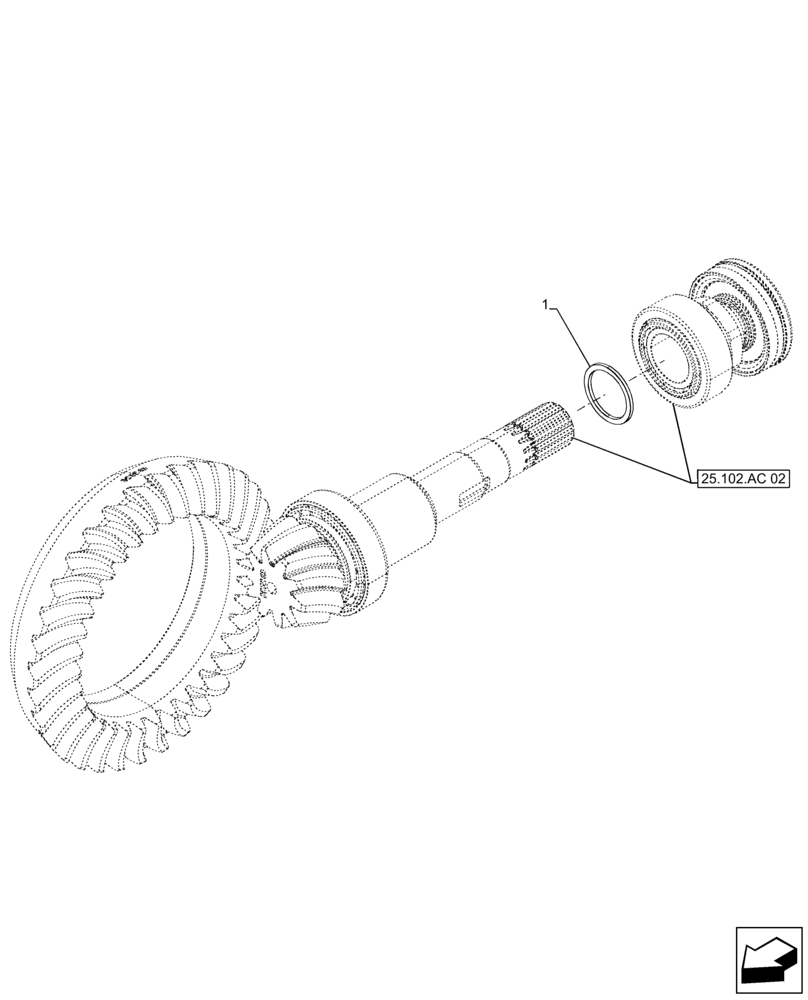 Схема запчастей Case IH FARMALL 130A - (25.102.AC[03]) - VAR - 390509 - FRONT AXLE, SHIM KIT (25) - FRONT AXLE SYSTEM