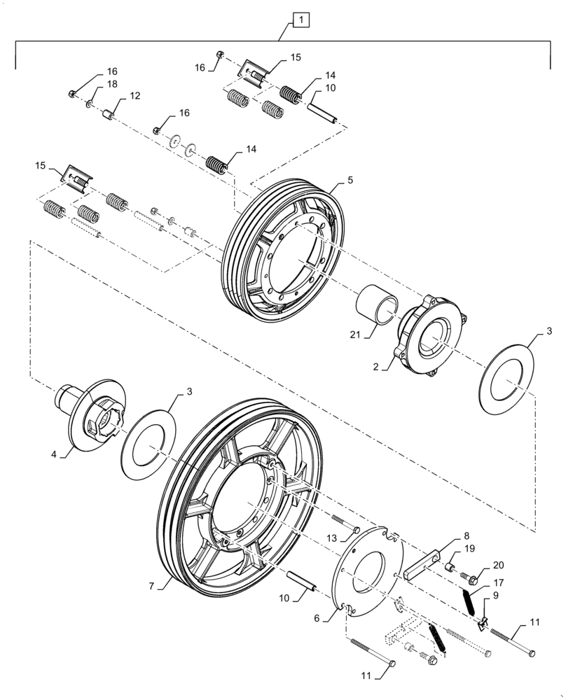 Схема запчастей Case IH 6140 - (60.150.AY[02]) - VAR - 425086, 425087, 425088, 425125, 425126 - FEEDER CLUTCH, STONE TRAP (60) - PRODUCT FEEDING