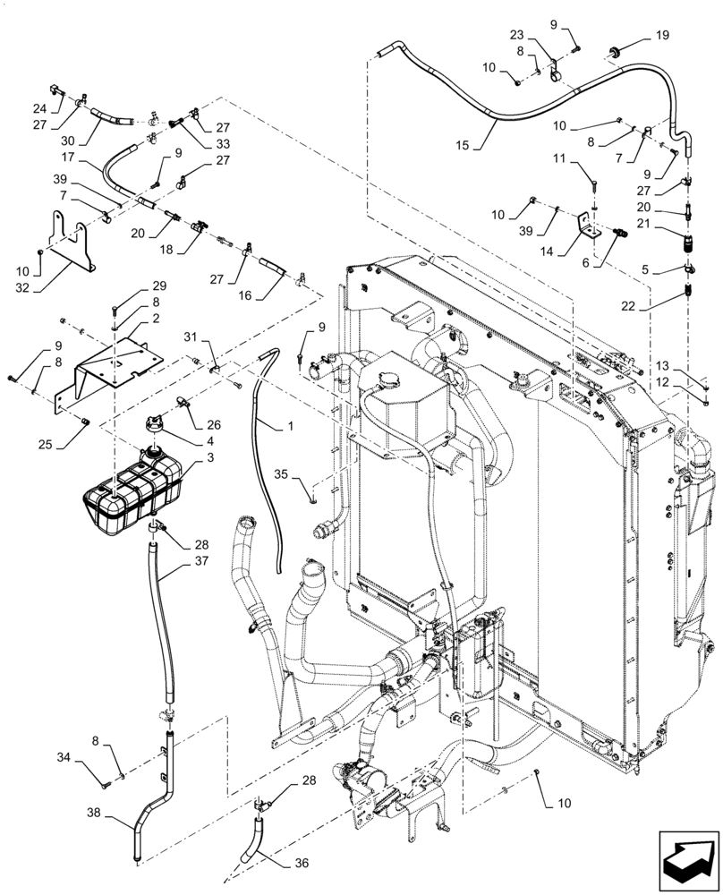 Схема запчастей Case IH STEIGER 620 - (10.401.010[01]) - EXPANSION TANK (BSN ZEF303237) (10) - ENGINE