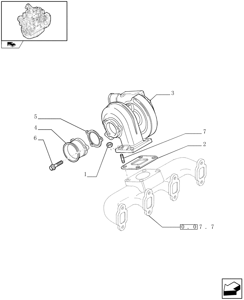 Схема запчастей Case IH F4GE9484K J601 - (0.24.0) - TURBOCHARGING (504085542 - 504115842) 