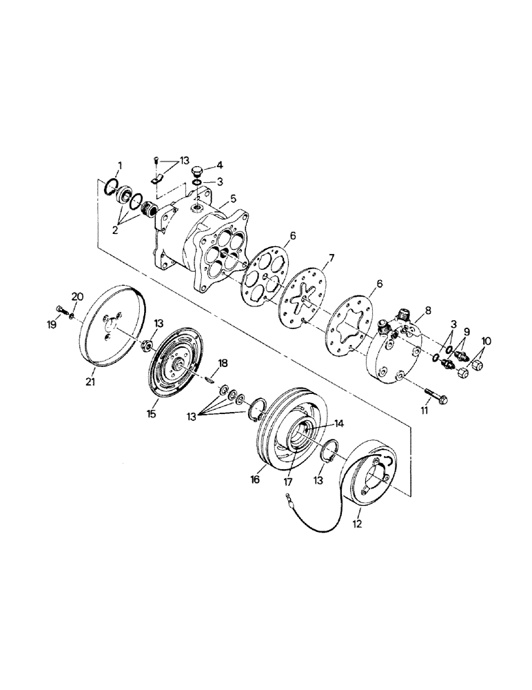 Схема запчастей Case IH STEIGER - (03-15) - A/C COMPRESSOR ASSEMBLY (03) - Climate Control