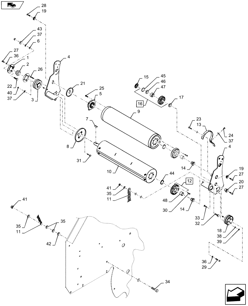 Схема запчастей Case IH RB454 - (14.20) - SLEDGE (14) - BALE CHAMBER