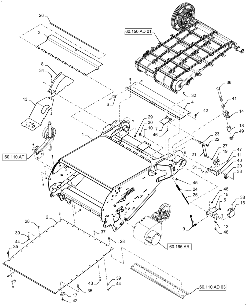 Схема запчастей Case IH 5140 - (60.110.AD[01]) - VAR - 425081, 425082, 425083 - FEEDER, STANDARD (60) - PRODUCT FEEDING