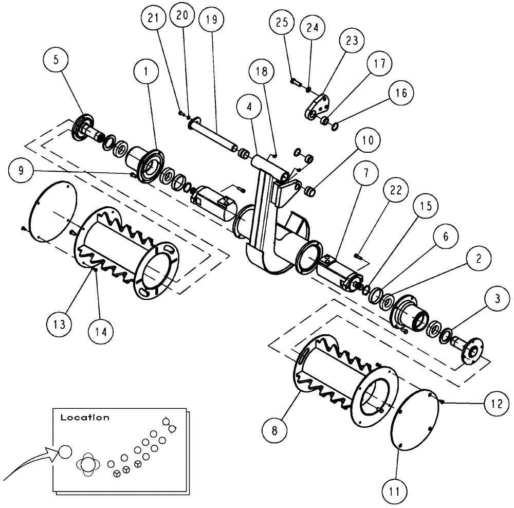 Схема запчастей Case IH 7700 - (A05.02[01]) - Power Knockdown Roller {Adjustable} (60) - PRODUCT FEEDING