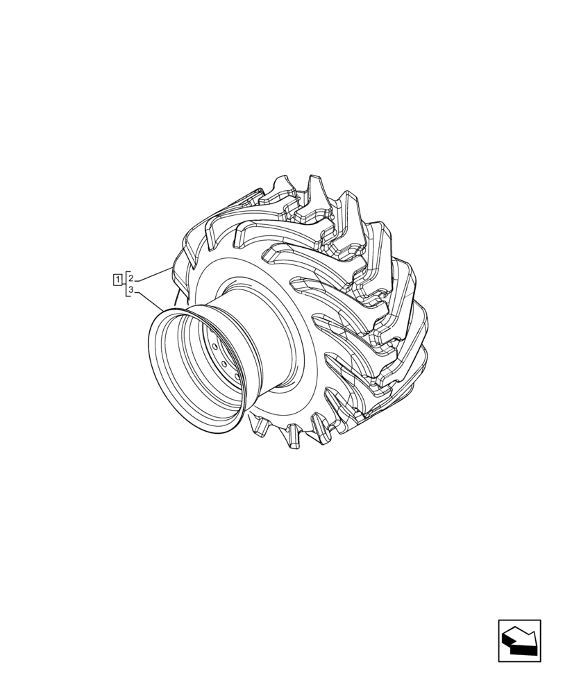 Схема запчастей Case IH FARMLIFT 525 - (44.511.AE[01]) - VAR - 8574069 - WHEELS, FRONT, (16,5") (44) - WHEELS