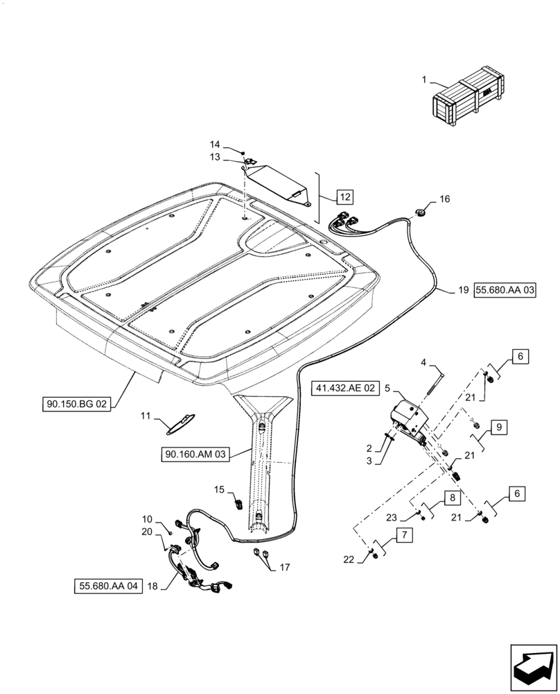 Схема запчастей Case IH MAGNUM 250 - (55.680.AA[06]) - CONVERSION KIT, AUTOGUIDANCE, CVT (55) - ELECTRICAL SYSTEMS