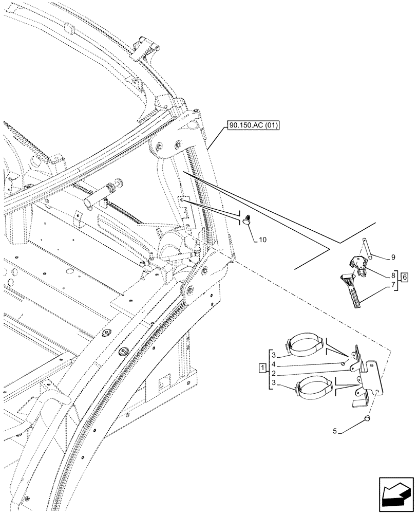 Схема запчастей Case IH MAXXUM 145 - (88.130.AA[02]) - VAR - 392208, 743726 - FIRE EXTINGUISHER, SUPPORT, HAMMER, PLUG (88) - ACCESSORIES