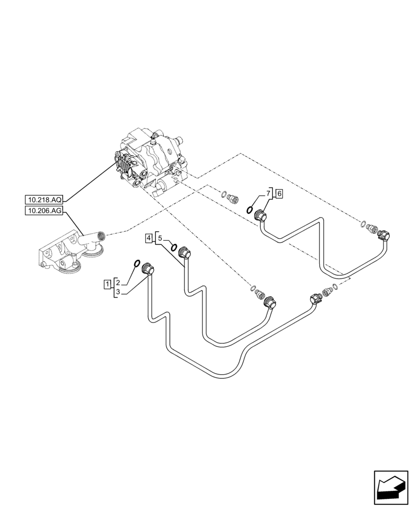 Схема запчастей Case IH F4DFE617L B002 - (10.210.AF) - FUEL LINE (10) - ENGINE