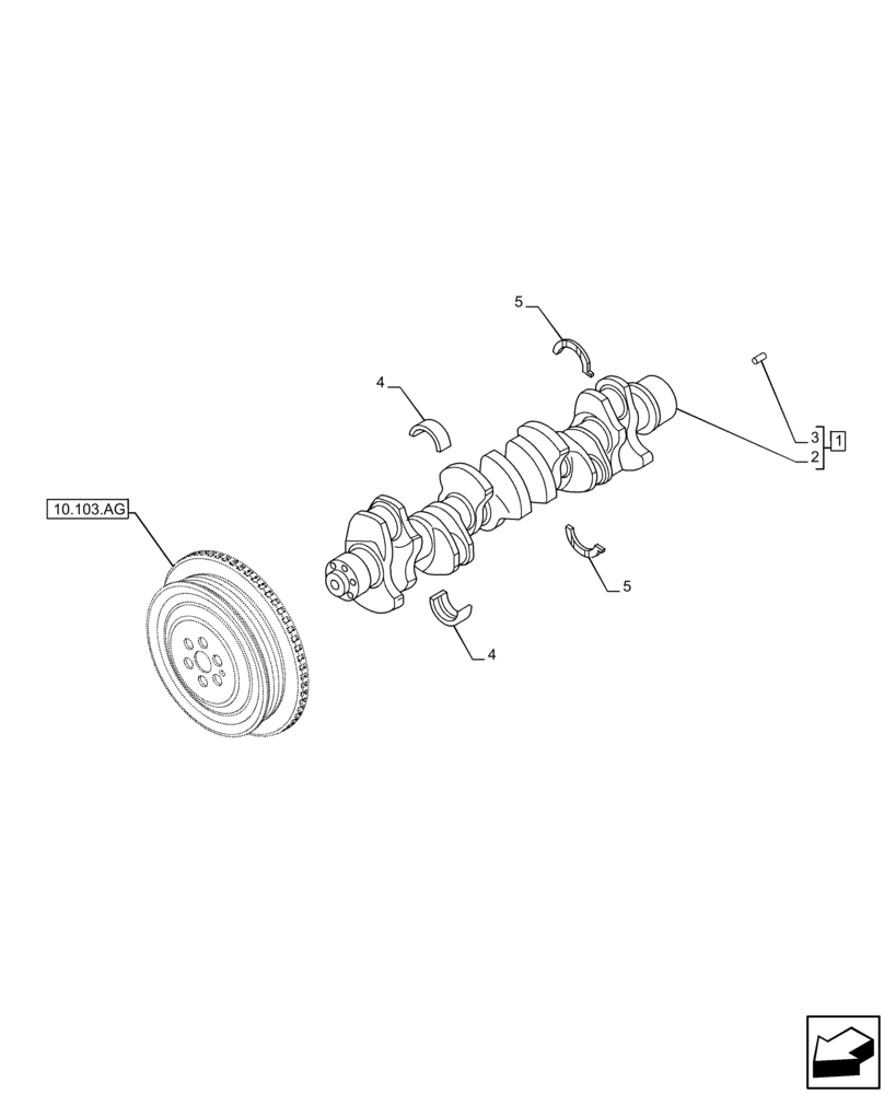 Схема запчастей Case IH F4DFE617L B002 - (10.103.AA) - CRANKSHAFT (10) - ENGINE