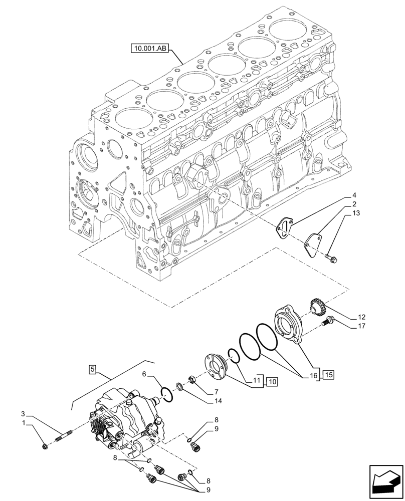 Схема запчастей Case IH F4DFE617L B002 - (10.218.AQ) - FUEL INJECTION PUMP (10) - ENGINE