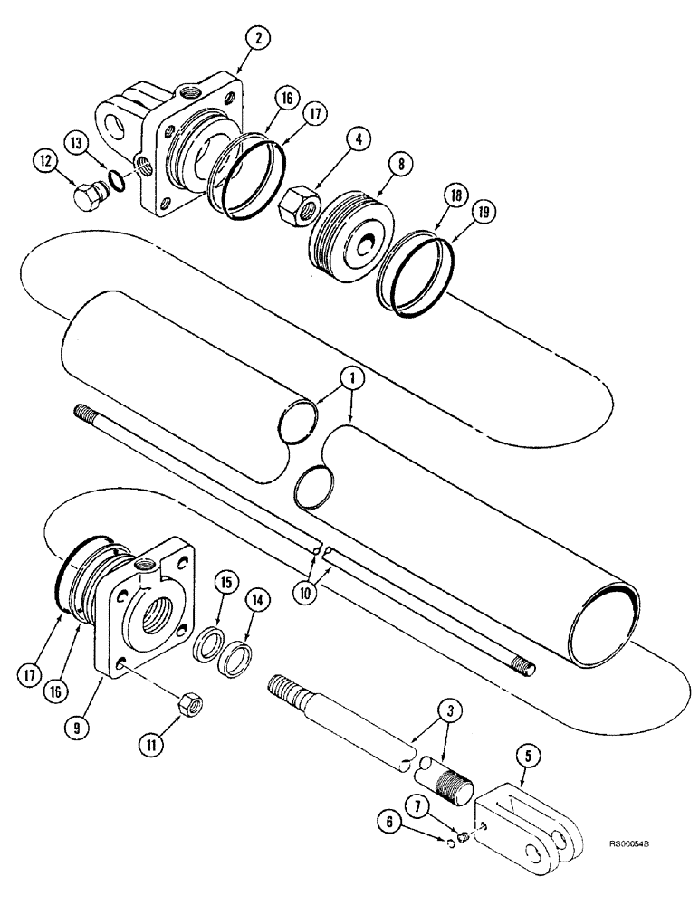 Схема запчастей Case IH 5800 - (8-30) - CYLINDER ASSEMBLY, 1272149C92 (08) - HYDRAULICS