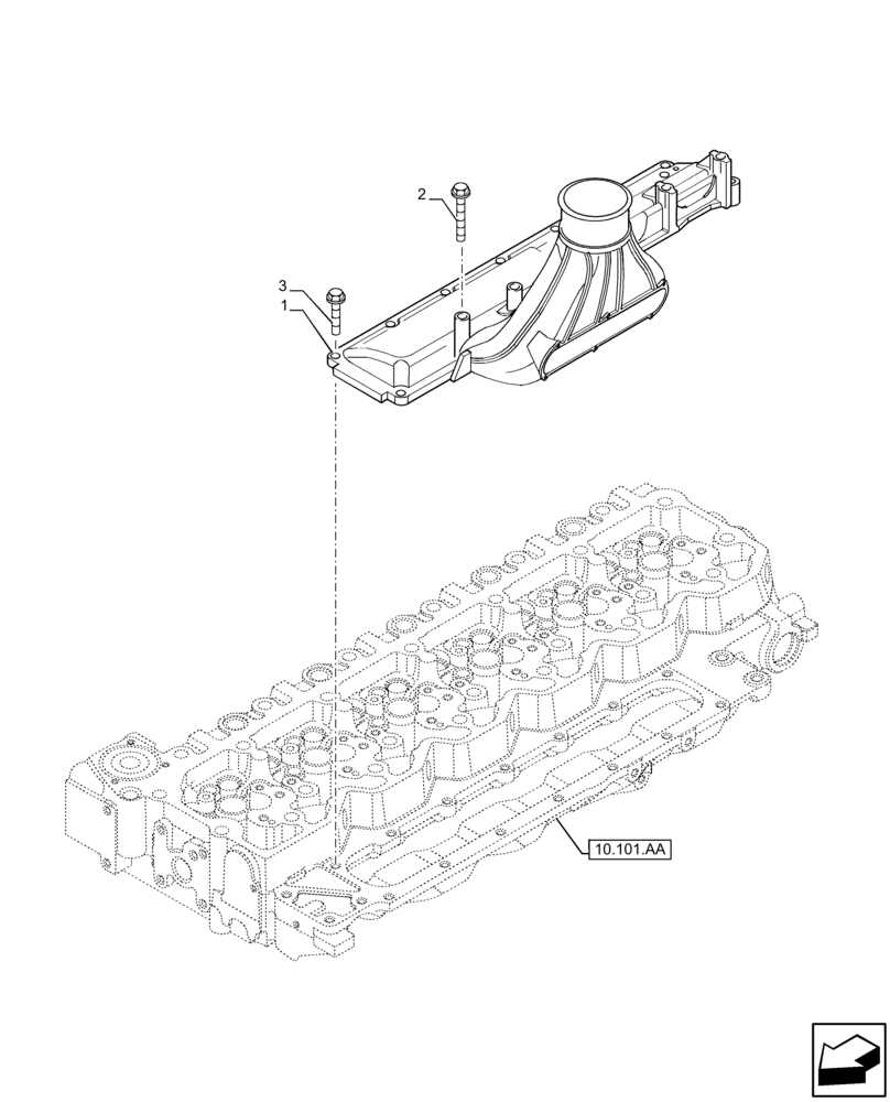 Схема запчастей Case IH F4DFE617L B002 - (10.254.AM) - INTAKE MANIFOLD (10) - ENGINE