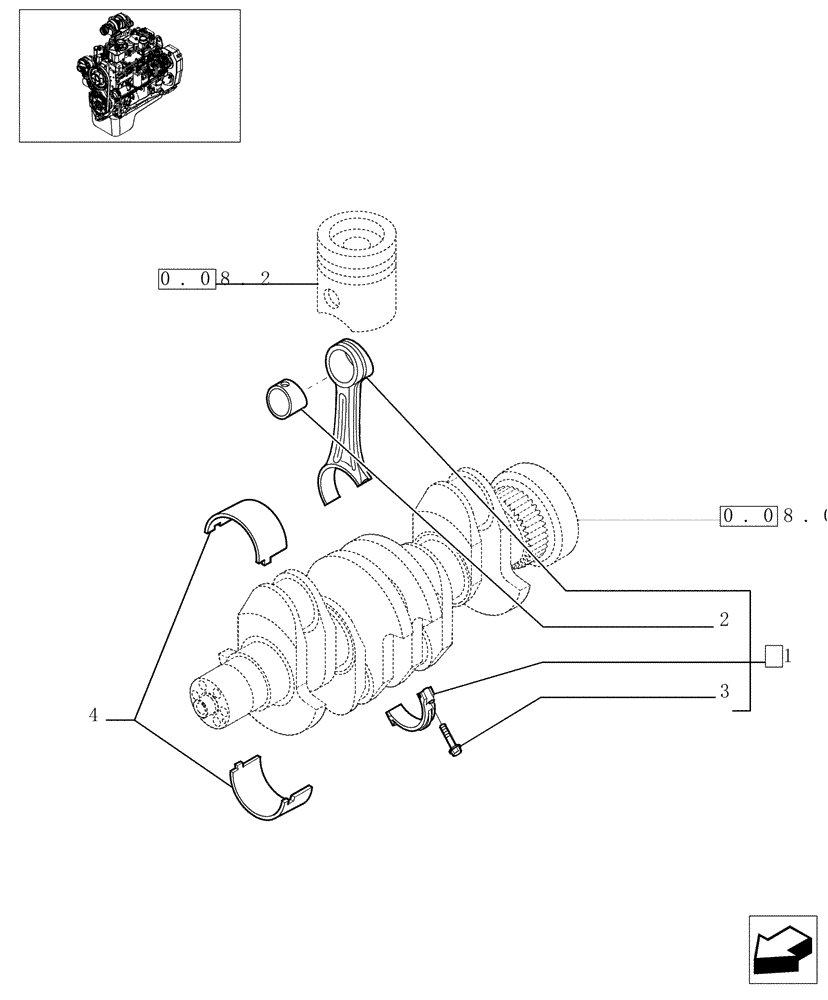 Схема запчастей Case IH F4GE0484C D601 - (0.08.1[01]) - CONNECTING ROD  (504062641) 