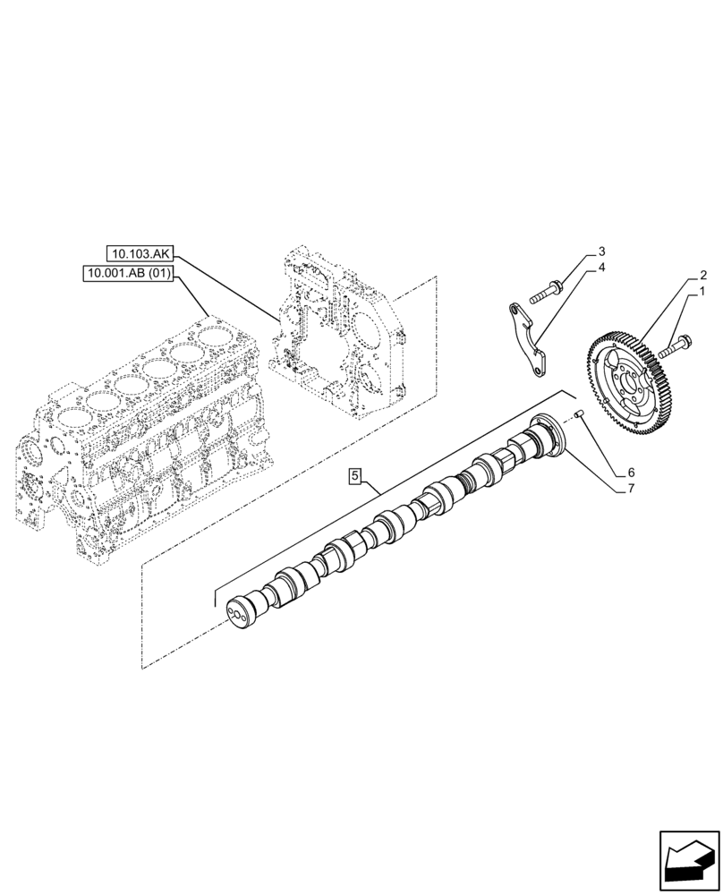 Схема запчастей Case IH F4DFE617L B002 - (10.106.AA) - CAMSHAFT (10) - ENGINE