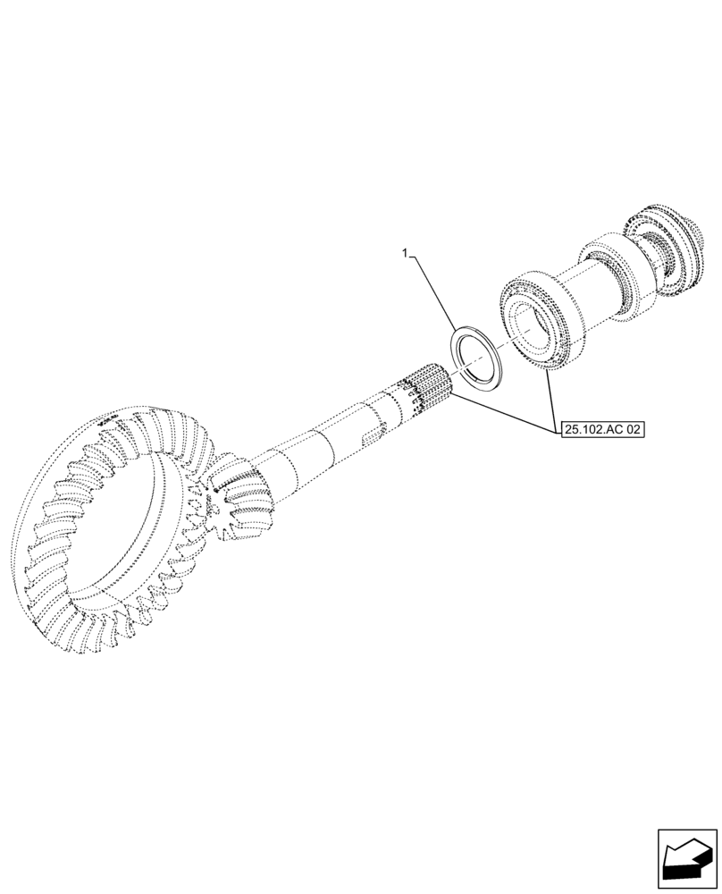 Схема запчастей Case IH FARMALL 140A - (25.102.AC[04]) - VAR - 390509 - FRONT AXLE, SHIM KIT (25) - FRONT AXLE SYSTEM