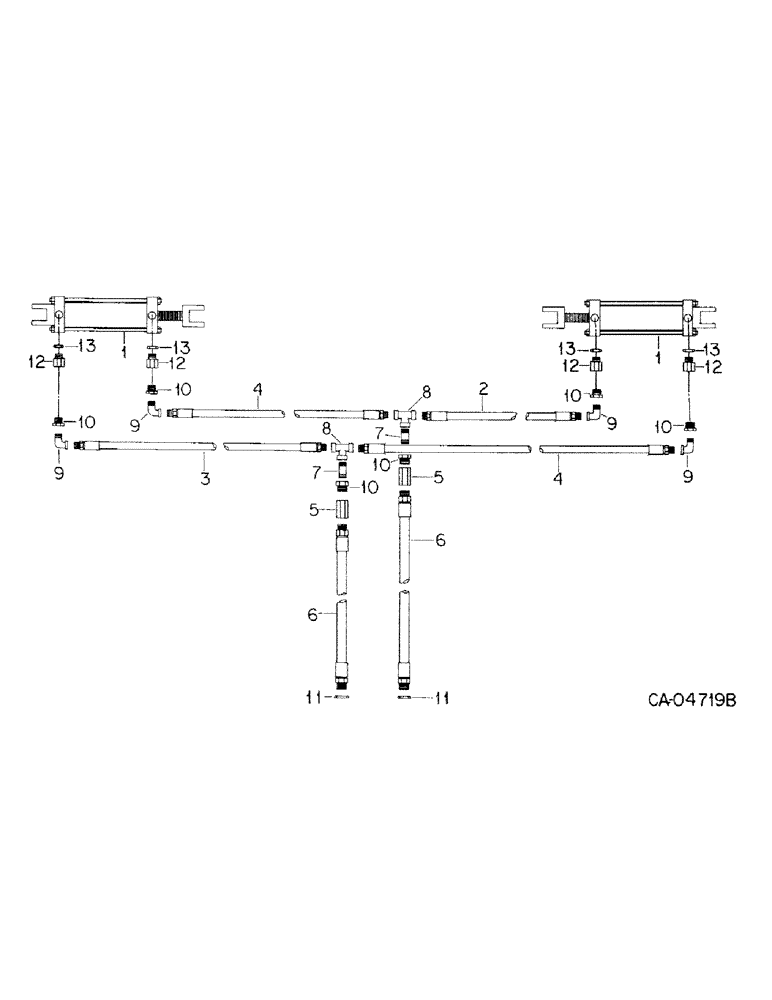 Схема запчастей Case IH 468 - (A-20) - HYDRAULIC CYLINDER AND CONNECTIONS, UNITS C AND D 